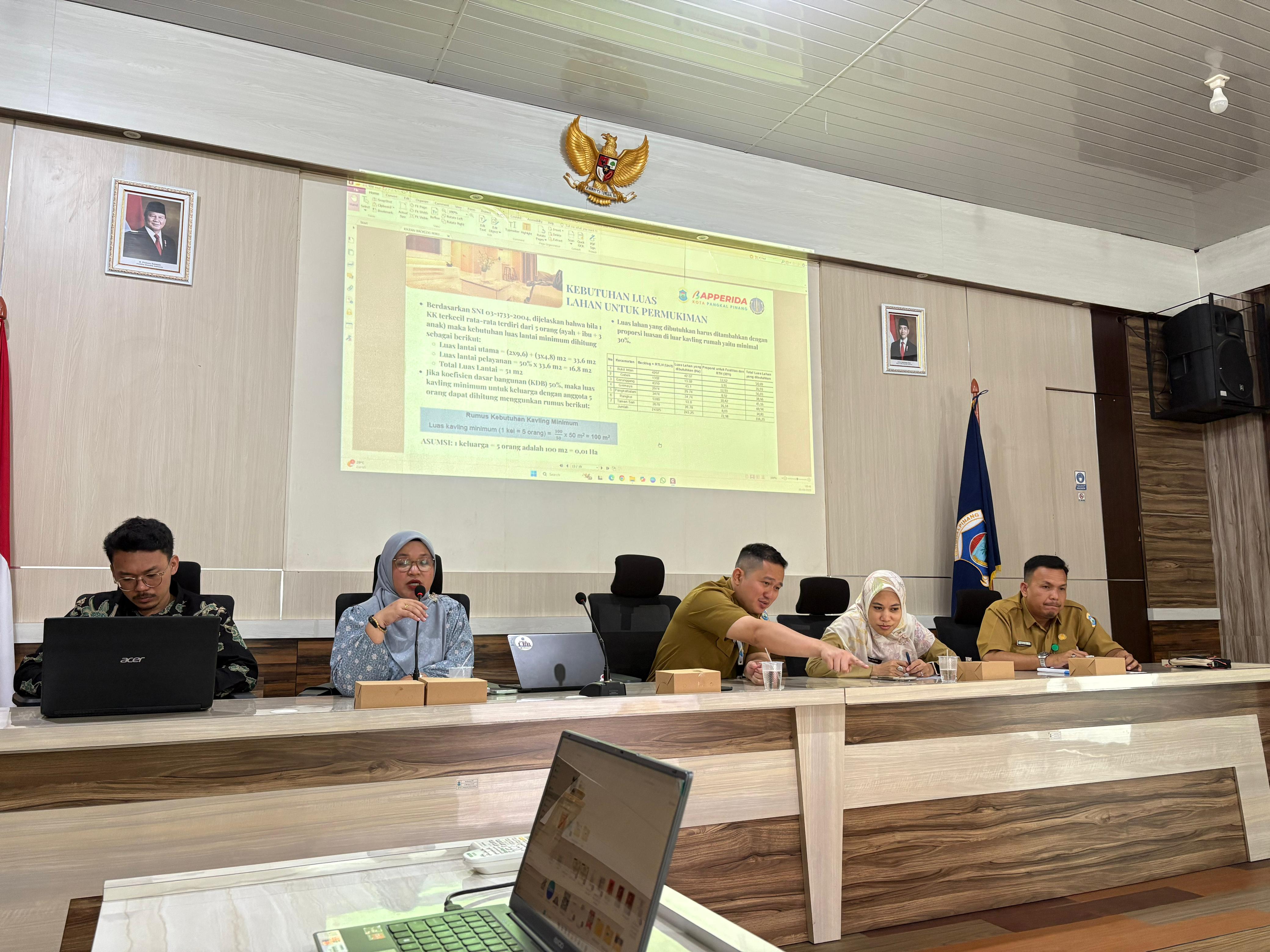 BAPPERIDA PANGKAL PINANG GELAR RAPAT EKSPOSE DATA KAJIAN BACKLOG PERUMAHAN DAN PEMEKARAN RT/RW